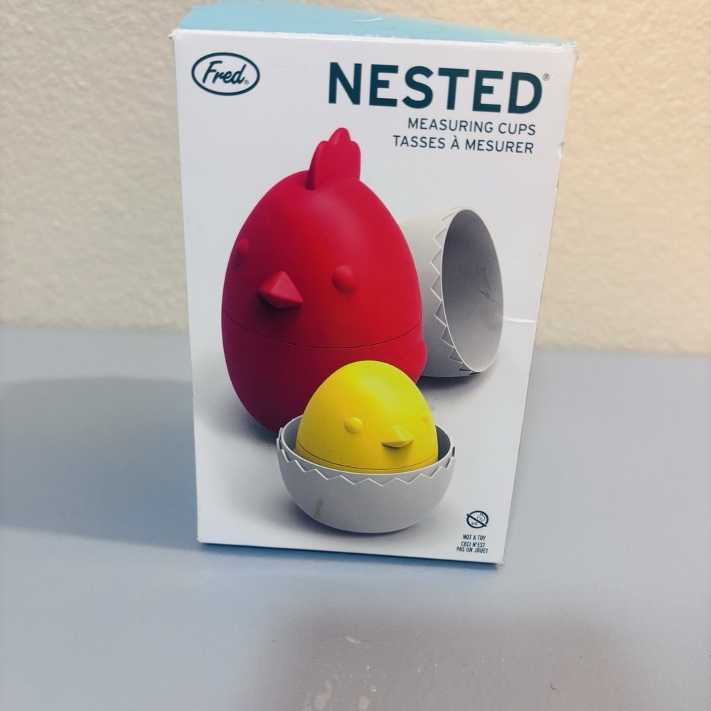 Genuine Fred Nested Hen & Chick Dry Measuring Cups Country Kitchen New In Box - Picture 9 of 9